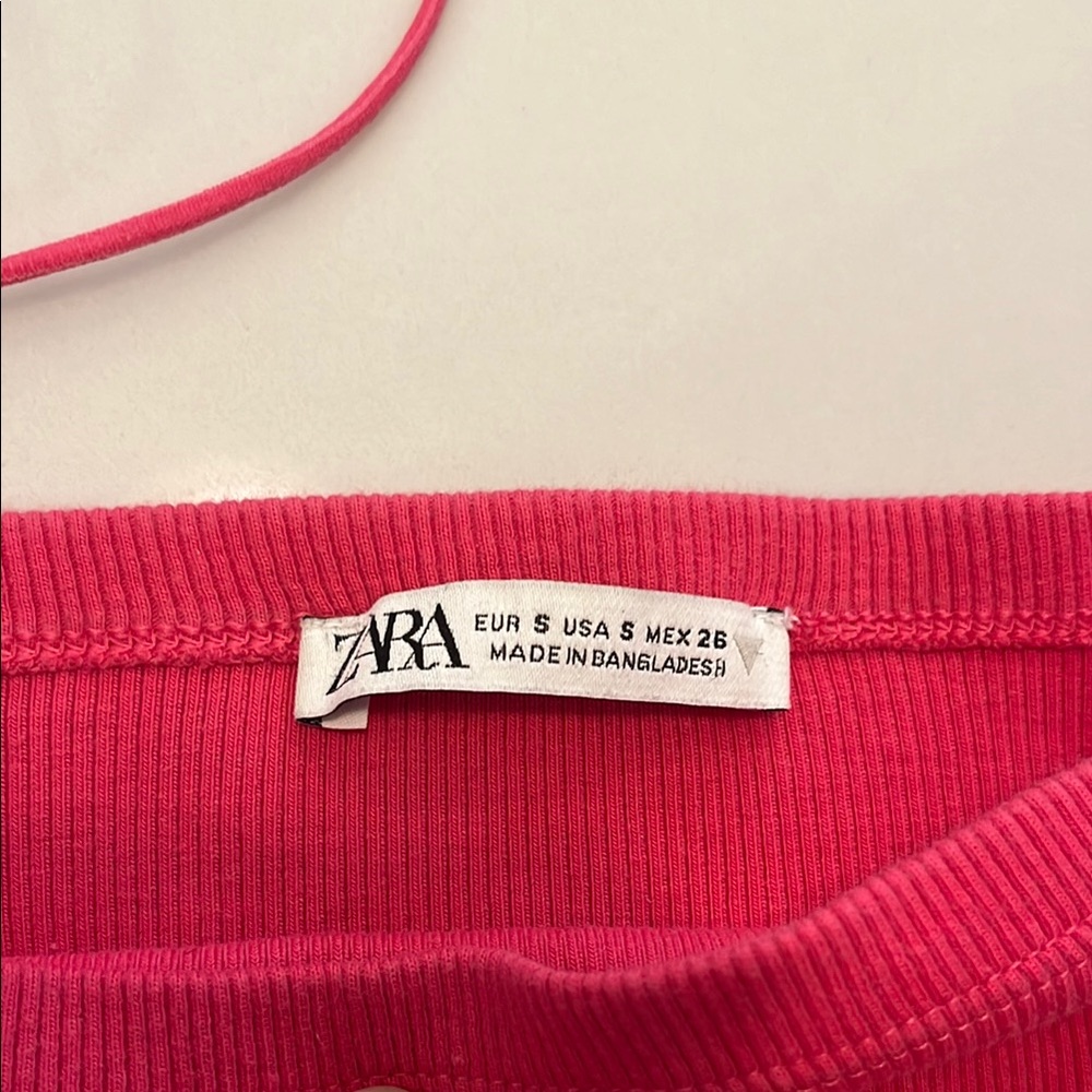 Zara Pink Ribbed Top - Picture 2 of 3